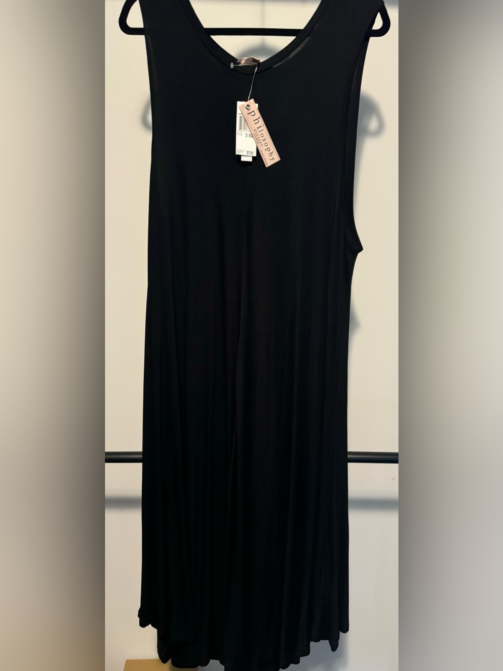 Philosophy Sleeveless Black Midi Dress